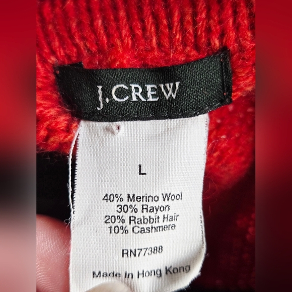 Vintage Y2K J. Crew Wool Cashmere Angora Heritage Preppy Cardigan, Large - Picture 3 of 4